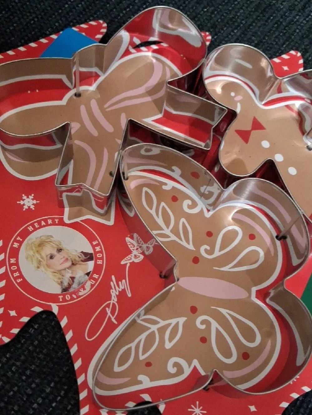 Red Holiday Cookie Cutter Set with Gingerbread, Bow & Butterfly
